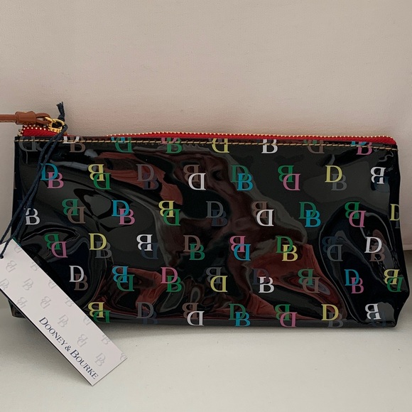 Dooney & Bourke Black Patent leather Multicolor Cosmetic Bag - Picture 1 of 1